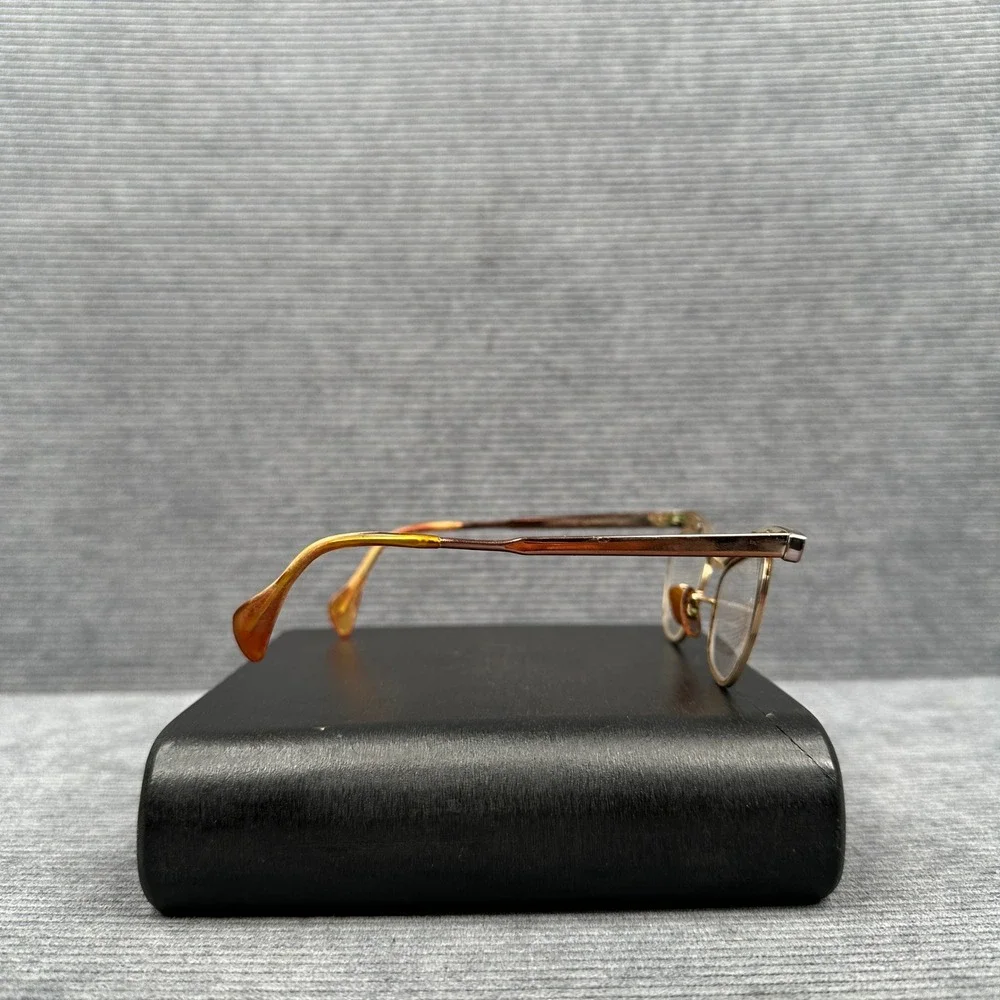 Vintage 50s Shuron Cat Eye Glasses Gold Copper Browline Frames 5 1/4 LO
